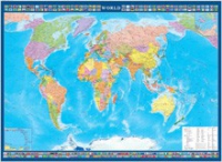 Настенная политическая карта мира с флагами на английском языке - «globural.ru» - Краснокаменск