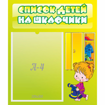 Стенд "Список детей на шкафчики" №5 - «globural.ru» - Краснокаменск