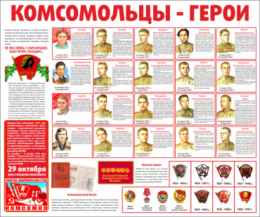 Тематический стенд "Комсомольцы-герои" - «globural.ru» - Краснокаменск